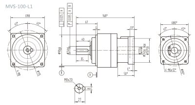MVS100L1精密行星減速機型號_尺寸_圖紙_參數(shù)